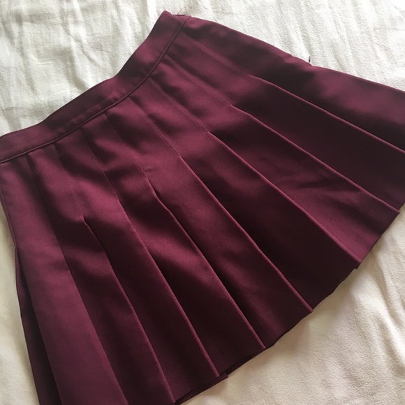 American Apparel Dresses & Skirts - WORN ONCE American Apparel Burgundy Tennis Skirt